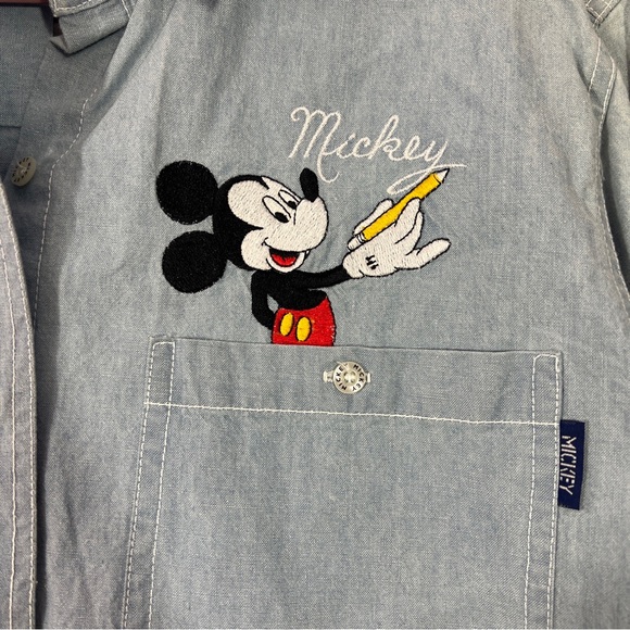Vintage Mickey unlimited medium embroidered chambray shirt - Picture 3 of 4